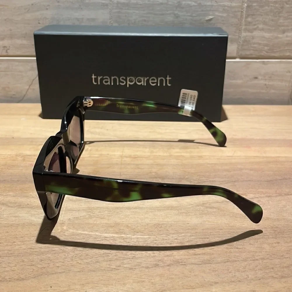Anthropologie x Transparent Sunglasses Marnie Green Tie Dye Polarized NWT